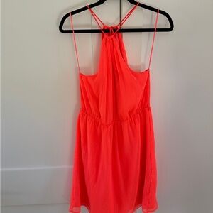 Zara Halter Dress - Bright Coral
